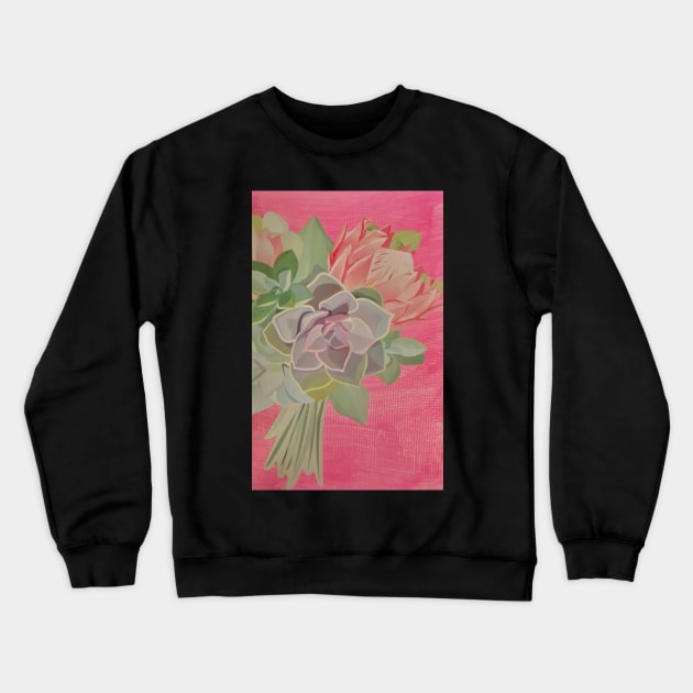 Succulent Flower Bouquet Crewneck Sweatshirt by courtneylgraben